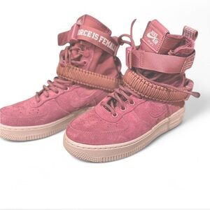 Nike Kids High-Top Sneakers - Pink